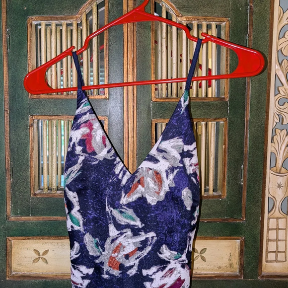 Phoebe by Kay Unger - Blue Floral Silk Bamboo Organza Gown size 2 - Picture 2 of 15